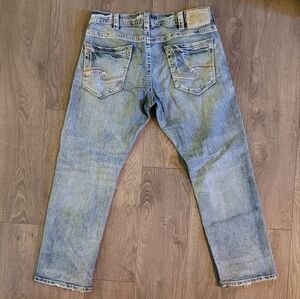 Mens Silver Jeans Blue Relaxed Fit
